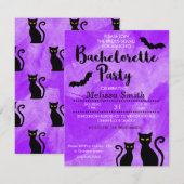 黒猫の魔女ハロウィーンバチェロレッテパーティー 招待状 (正面/裏面)