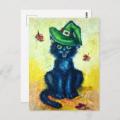黒猫の魔女帽 ポストカード (正面/裏面)