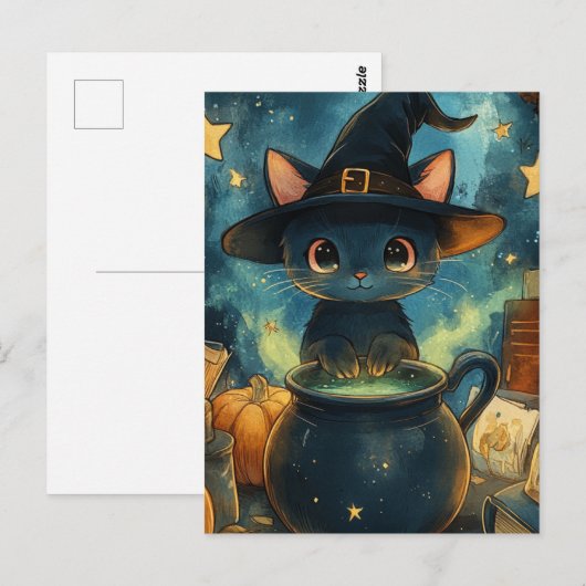 黒猫の魔女 ポストカード (正面/裏面)