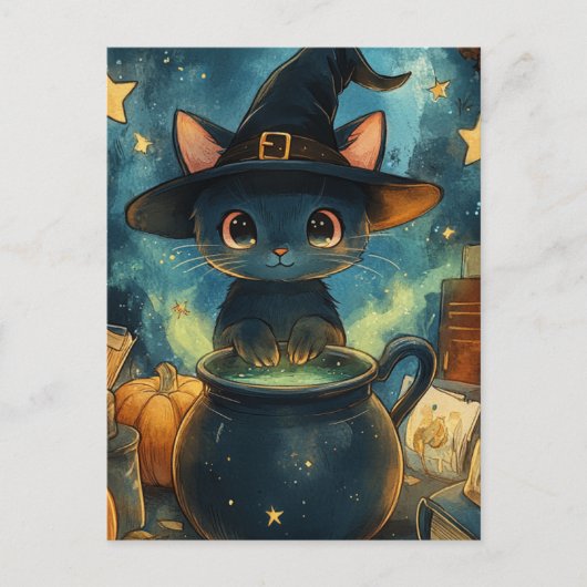 黒猫の魔女 ポストカード (正面)