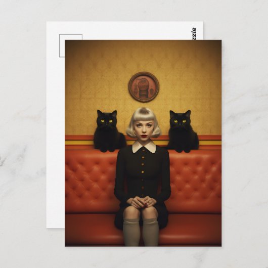 黒猫の魔女 ポストカード (正面/裏面)