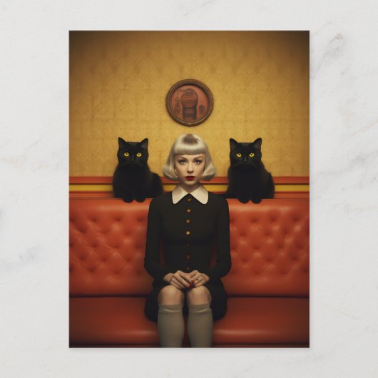 黒猫の魔女 ポストカード (正面)