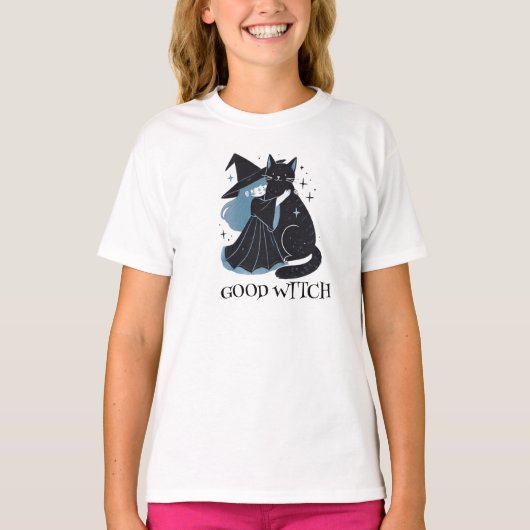 黒猫の魔女 Tシャツ (正面)