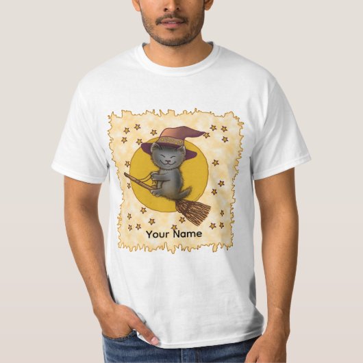 黒猫の魔女Tシャツ Tシャツ (正面)
