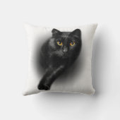 黒猫の黄色い目枕 クッション (裏面)