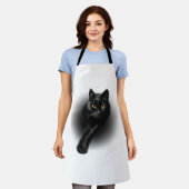 黒猫の黄色い目 エプロン (着用した状態)