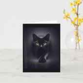 黒猫の黄色い目 カード (黄色い花)