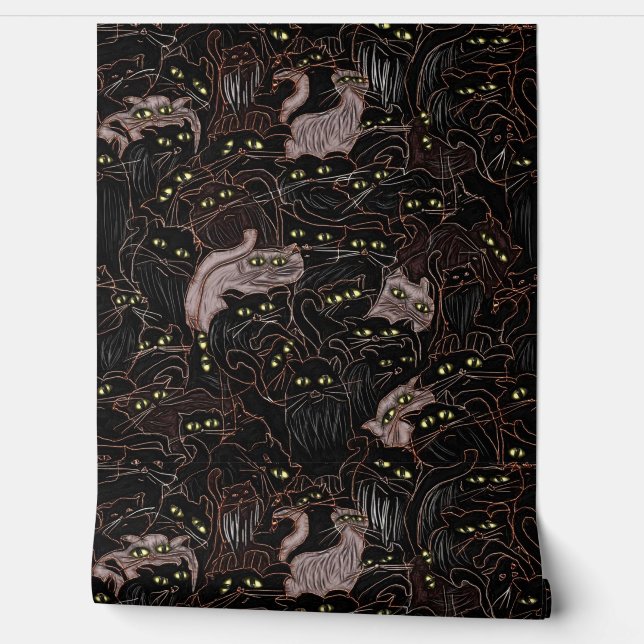 黒猫の黄色い目 壁紙 (ほどく)