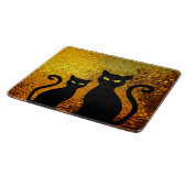 黒猫の黄色のガラス質のモダンなキャッツ・アイ カッティングボード (角)