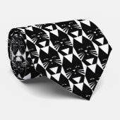 黒猫の黒いネクタイのパタエレガントーン ネクタイ (ロール)