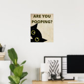 黒猫はレトロなポスターを貼る ポスター (ホームオフィス)