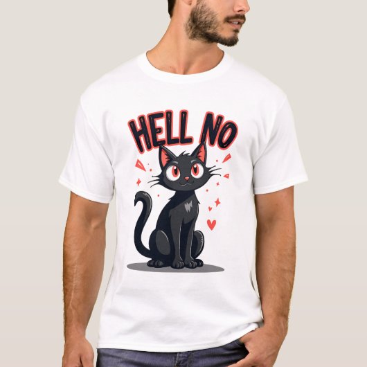 黒猫は嫌と言う Tシャツ (正面)