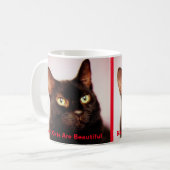 黒猫は美しいコーヒー・マグ(版2)です コーヒーマグカップ (正面左)
