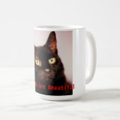 黒猫は美しいマグです コーヒーマグカップ (正面右)