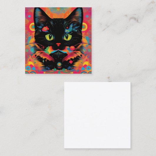 黒猫は良いルックのしるしと考えられていた スクエア名刺 (正面/裏面)