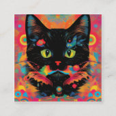 黒猫は良いルックのしるしと考えられていた スクエア名刺 (正面)