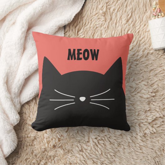 黒猫ひげ尾 クッション (ブランケット)