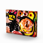 黒猫ひまわり フォトブロック (右)