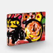 黒猫ひまわり フォトブロック (左)