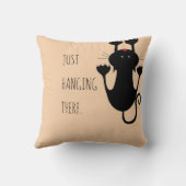 黒猫ぶら下がった漫画のおもしろい文字 クッション (裏面)