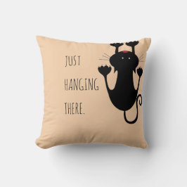 黒猫ぶら下がった漫画のおもしろい文字 クッション