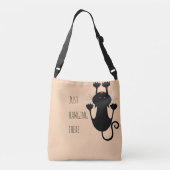 黒猫ぶら下がった漫画のおもしろい文字 クロスボディバッグ (裏面)