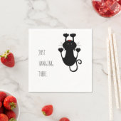 黒猫ぶら下がった漫画のおもしろい文字 スタンダードカクテルナプキン (インサイチュ)