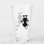 黒猫ぶら下がった漫画のおもしろい文字 タンブラーグラス (裏面)