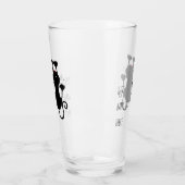 黒猫ぶら下がった漫画のおもしろい文字 タンブラーグラス (左)