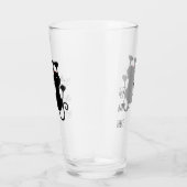 黒猫ぶら下がった漫画のおもしろい文字 タンブラーグラス (右)