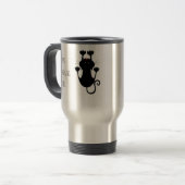 黒猫ぶら下がった漫画のおもしろい文字 トラベルマグ (正面左)