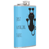 黒猫ぶら下がった漫画のおもしろい文字 フラスク (右)