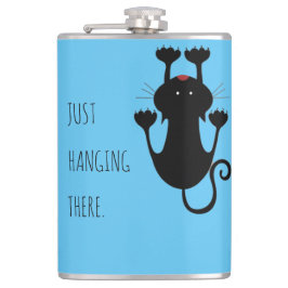 黒猫ぶら下がった漫画のおもしろい文字 フラスク