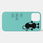 黒猫ぶら下がった漫画のおもしろい文字 Case-Mate iPhoneケース (裏面 (横))