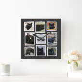 黒猫ほど スクエア壁時計 (ホーム)