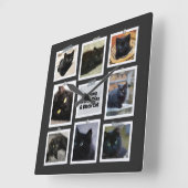 黒猫ほど スクエア壁時計 (傾斜)