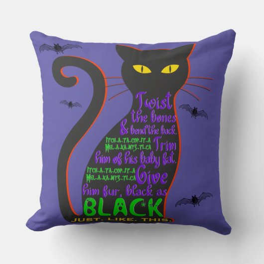 黒猫まつり枕 クッション (正面)