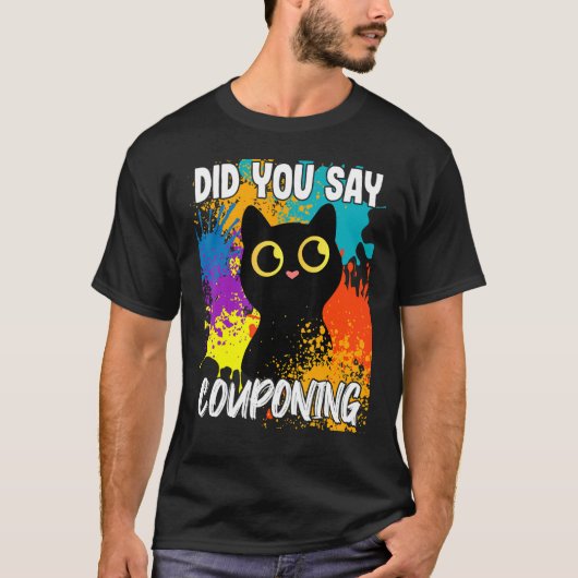 黒猫をクポンと言った? Tシャツ (正面)