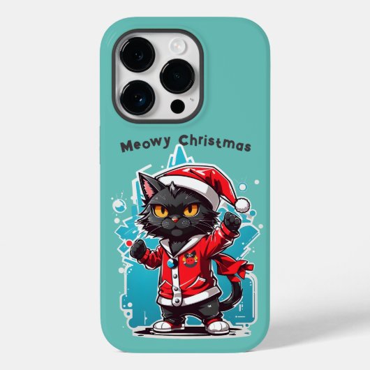 黒猫をダビングするミョイ・クリスマス・フェスティバル Case-Mate iPhoneケース (裏面)