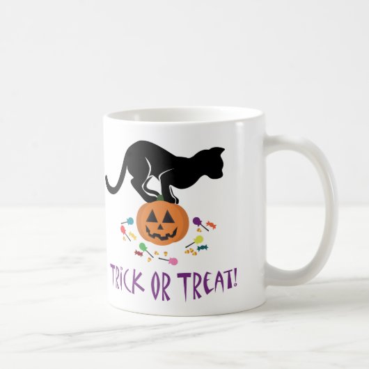 黒猫をトリックまたは治療する コーヒーマグカップ (右)