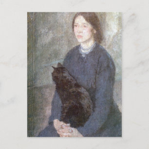 黒猫を抱いた若い女性 – Gwen John ポストカード