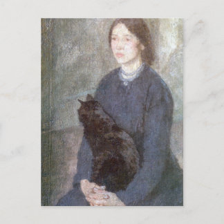 黒猫を抱いた若い女性 – Gwen John ポストカード