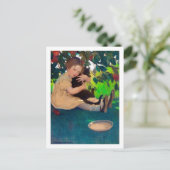 黒猫を抱いている女の子、ジェシー・ウィルコック・スミス ポストカード (スタンド正面)