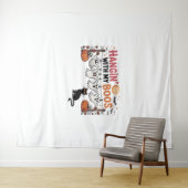 黒猫を抱えた私のボ幽霊とハキンおもしろい タペストリー (インサイチュ(横))