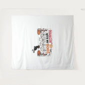 黒猫を抱えた私のボ幽霊とハキンおもしろい タペストリー (正面(横))