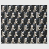 黒猫を抱く白猫 ラッピングペーパー (フラット)