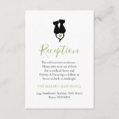 黒猫を抱っこして愛する 緑のハートの受付 エンクロージャーカード (正面)