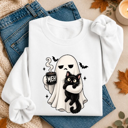 黒猫を持つ不機嫌な幽霊 スウェットシャツ
