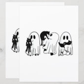 黒猫を持つ幽霊 面白いハロウィン 猫好き (正面/裏面)