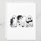 黒猫を持つ幽霊 面白いハロウィン 猫好き (裏面)